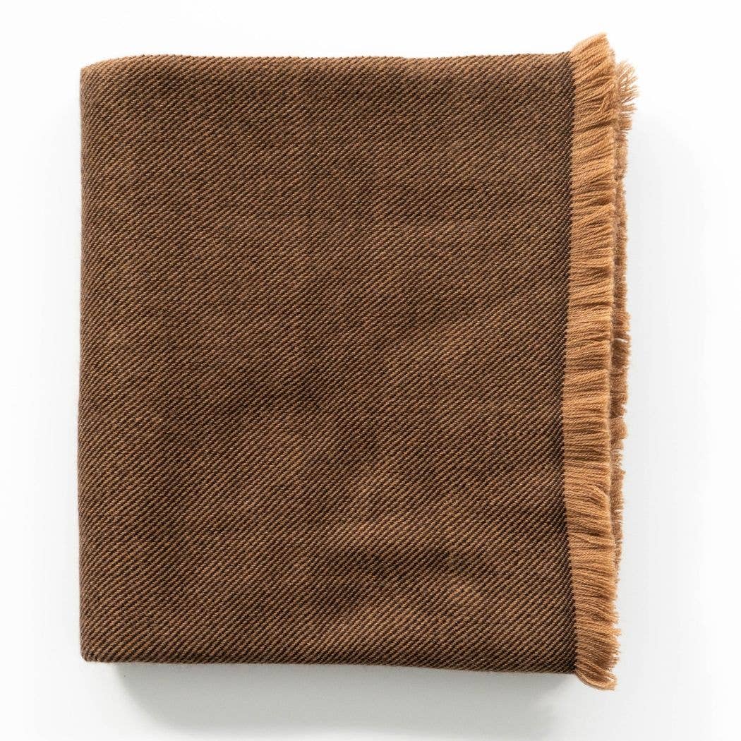 Plush Merino Handwoven Throw in Tobacco Leaf