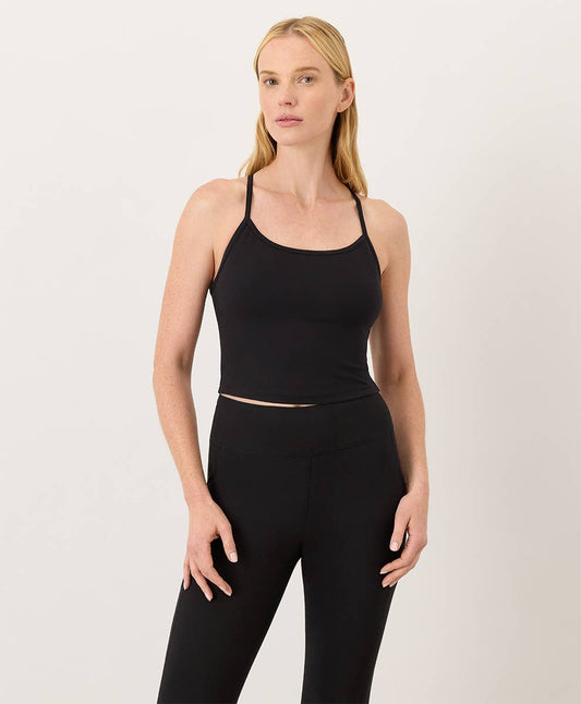 Pact - Women's On The Go-To Shelf Bra Tank: Black / Medium