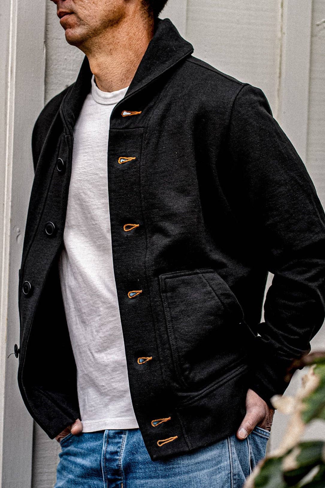 WiesMade - Men | Bodega Cardigan | 14oz 100% Cotton French Terry - Basalt: Basalt / L