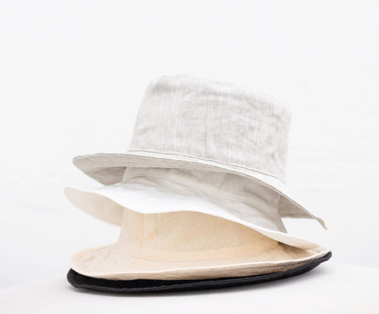Celina Mancurti, LLC - Linen Bucket Hat: Oatmeal