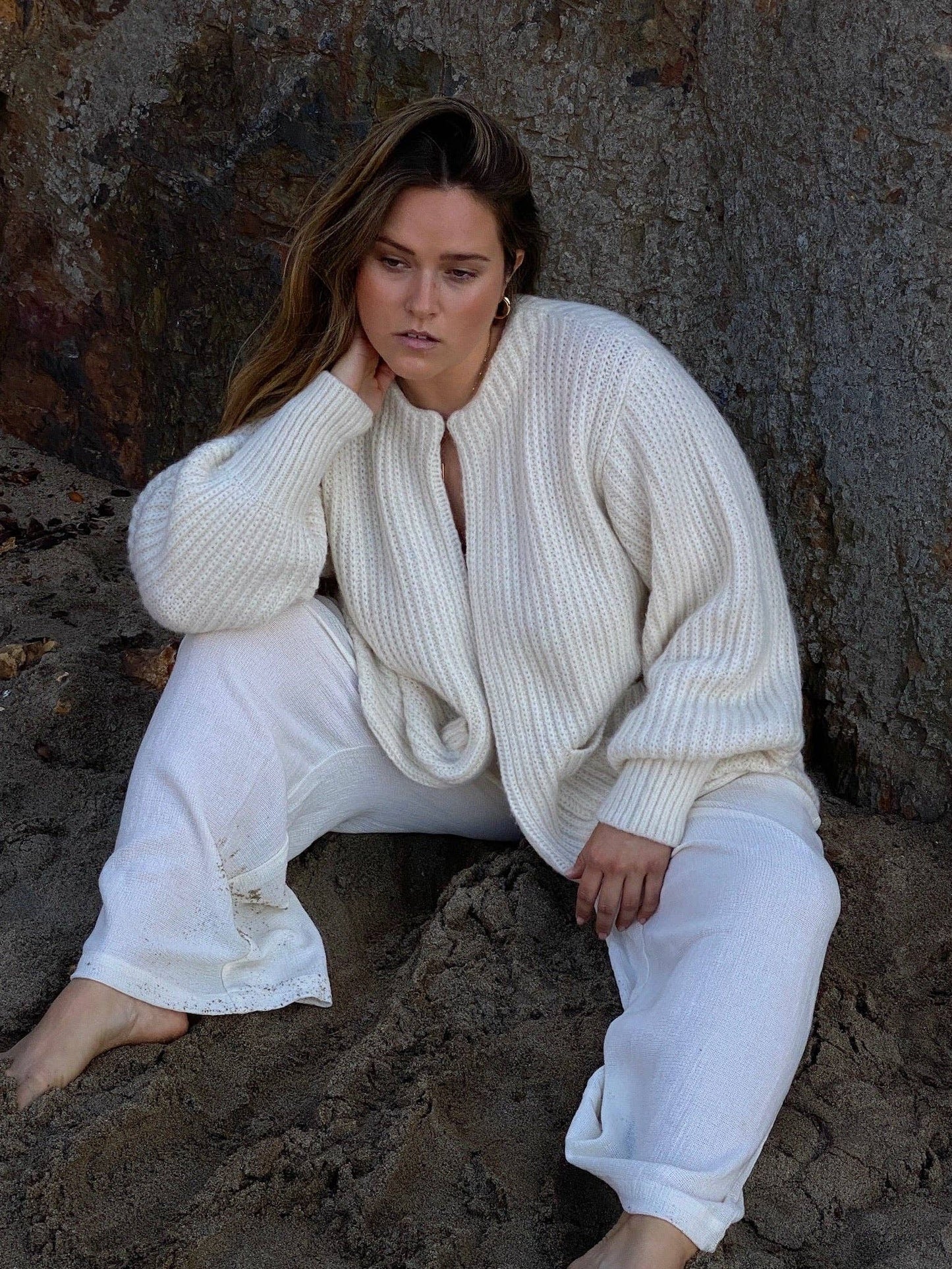 Na Nin - Dylan Knitted Alpaca Coat: Ivory / O/S