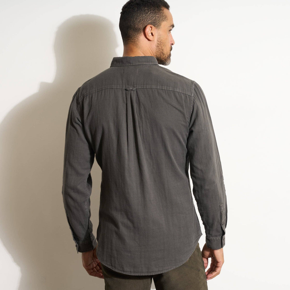 Rowan - Leeds Double Layer Cotton Gauze Shirt: Stone / M / MWTP0010