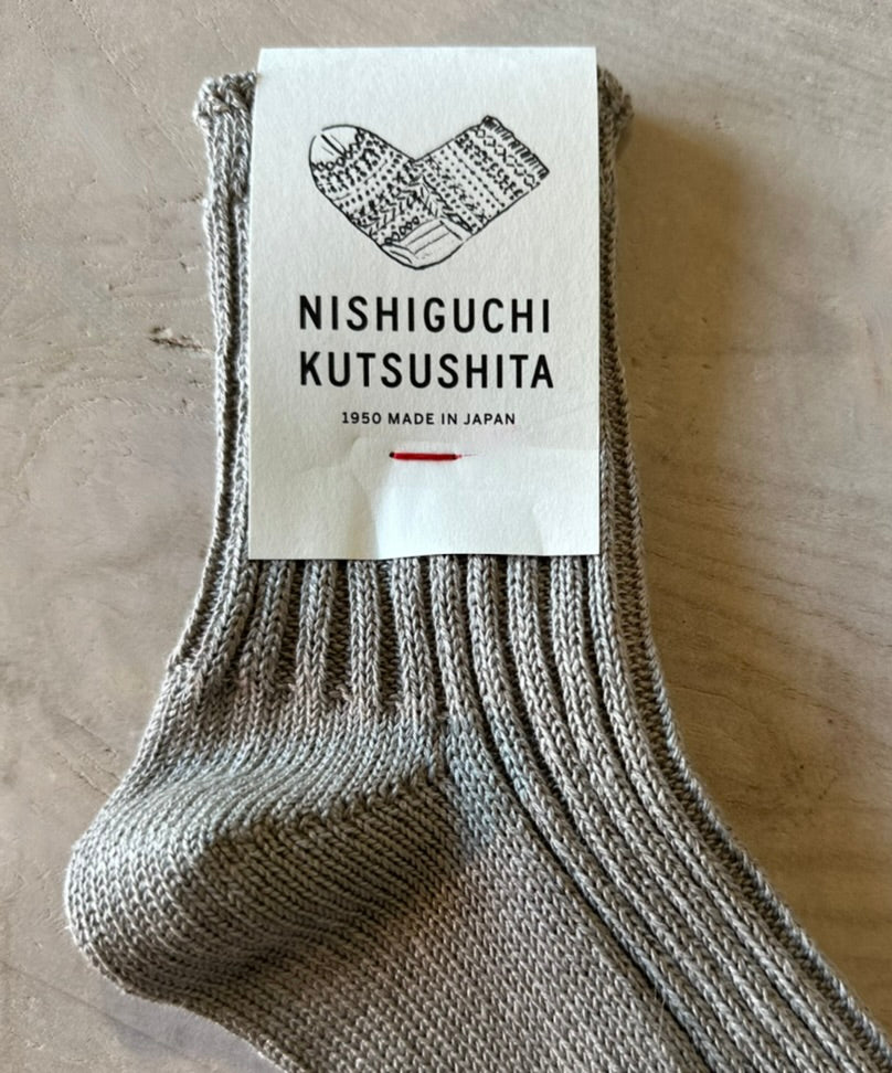 Linen ribbed sock from Japan