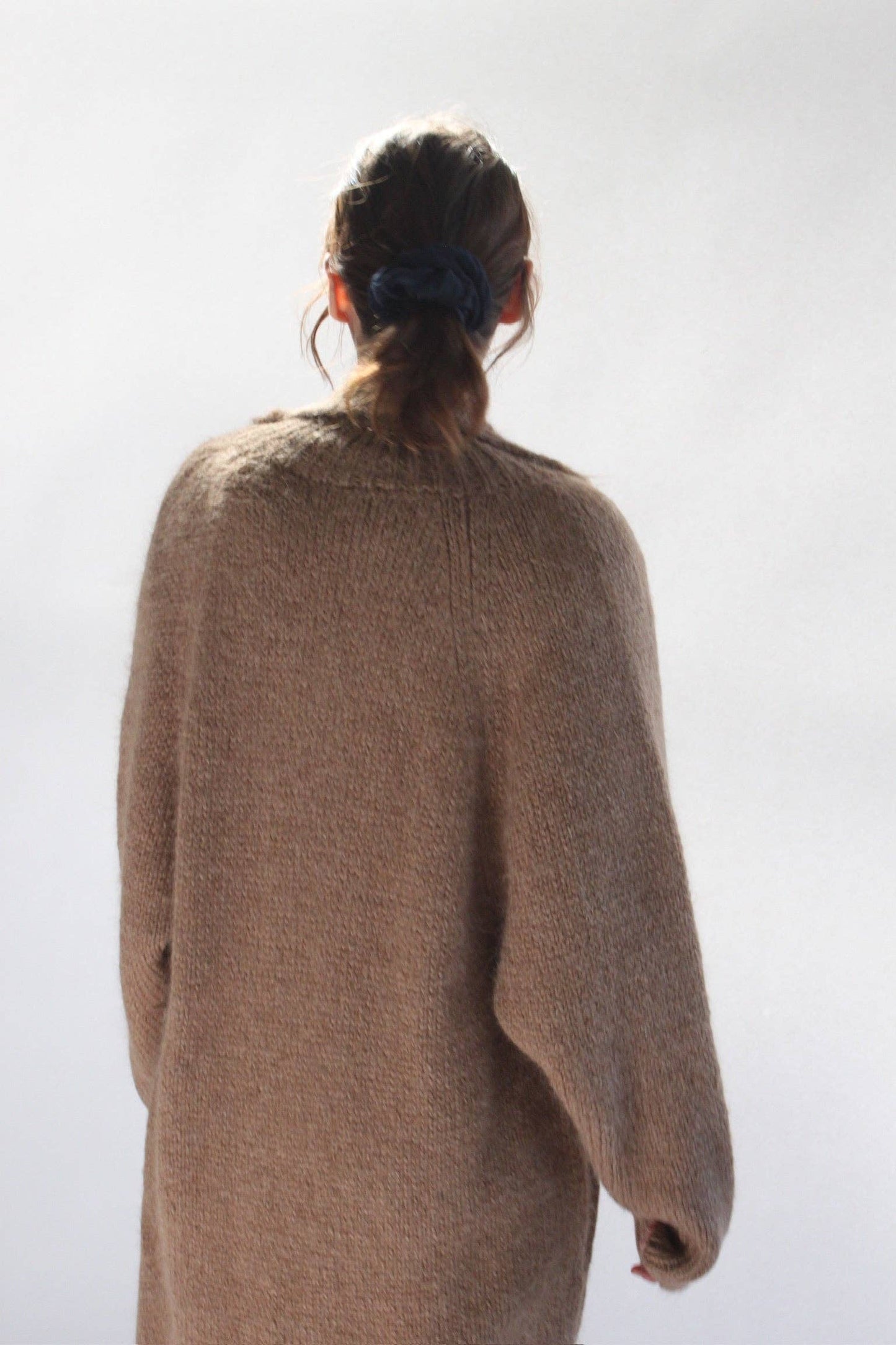 Na Nin - Martie Knitted Suri Alpaca Coat: Jute / O/S