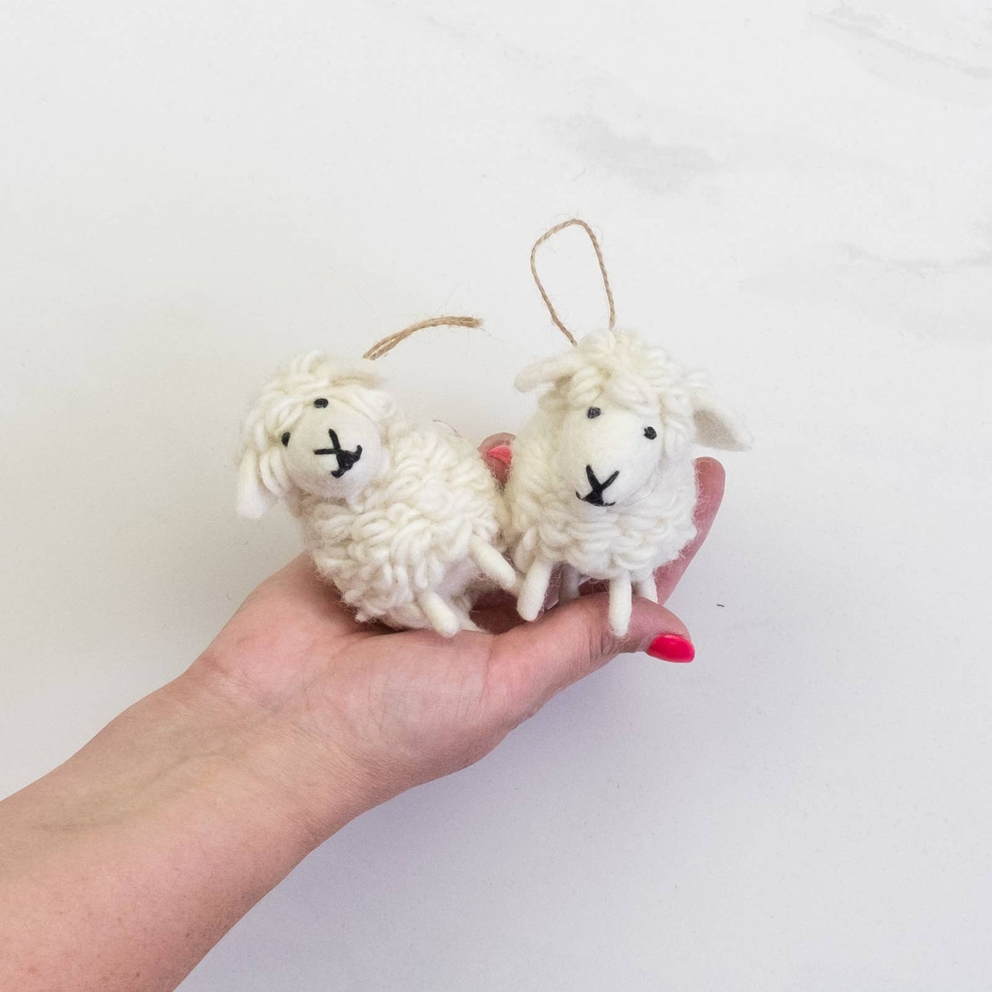 White Wooly Sheep Ornament from Nepal