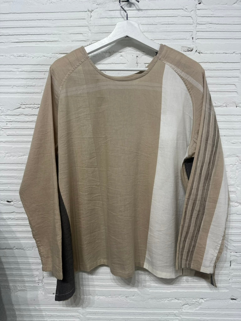 Tamaki-Niime T-Ragi Cotton Scoop Top