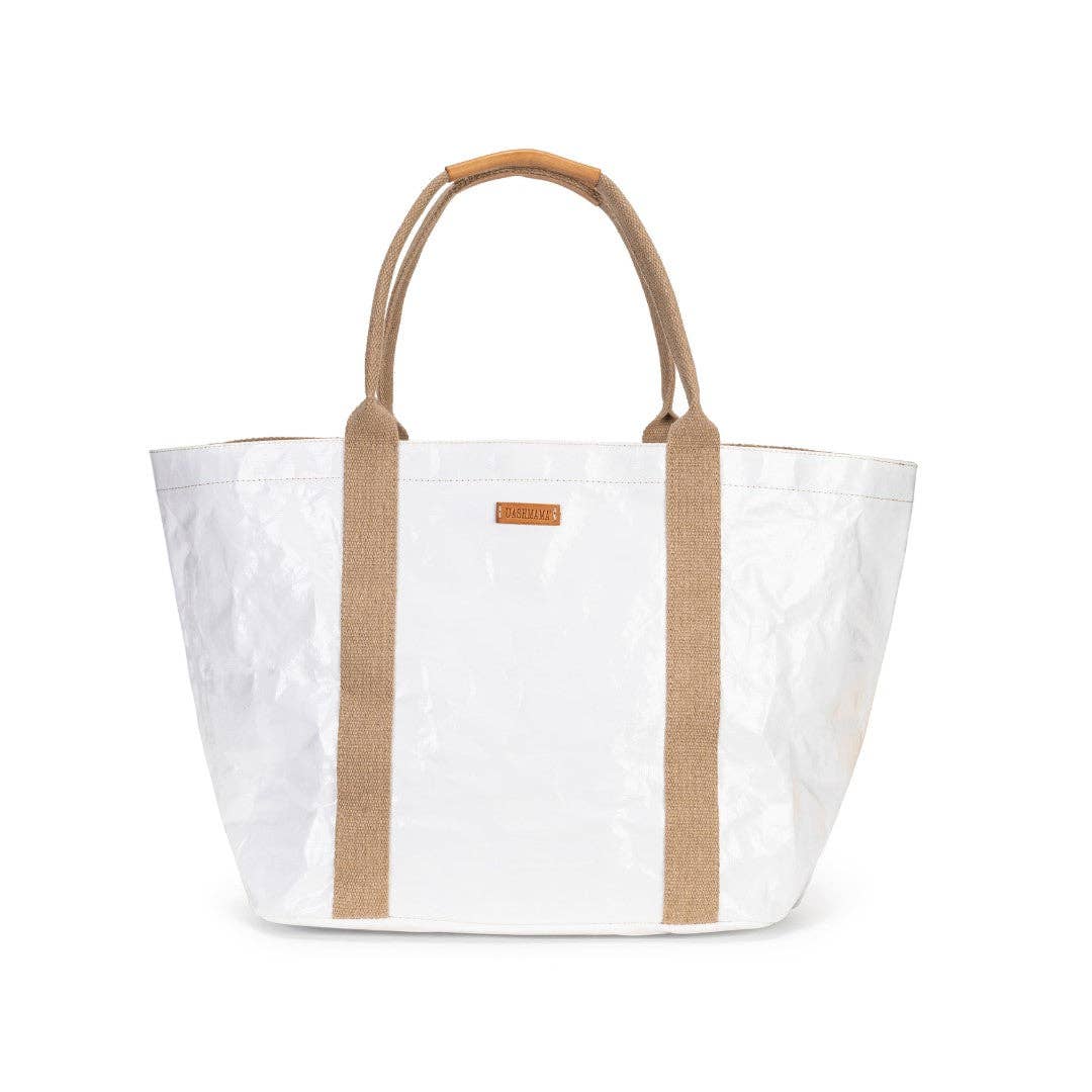 Uashmama - GIULIA GLOSSY TOTE BAG: Glossy White / XSmall