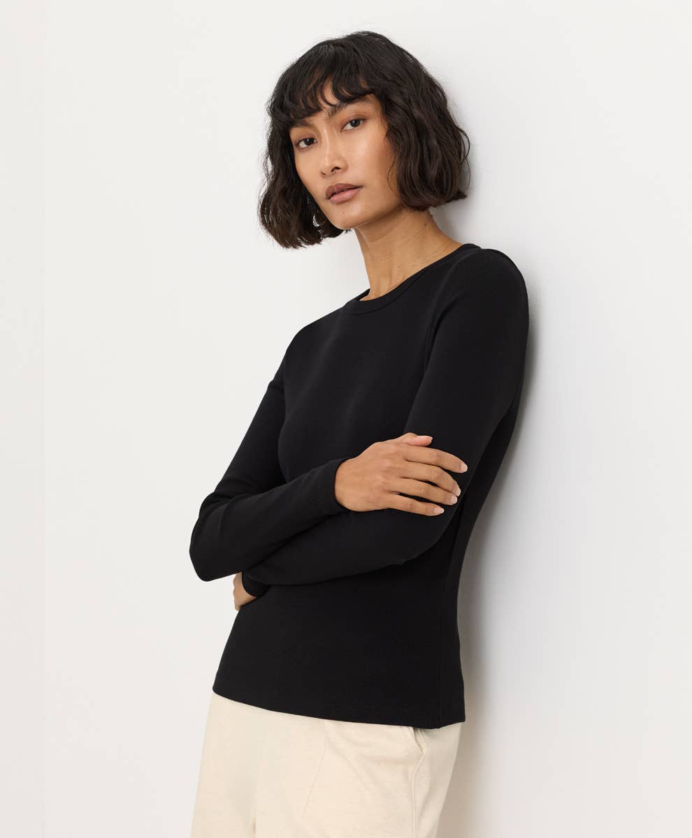 Women's Perfect Rib Crewneck Long Sleeve Tee