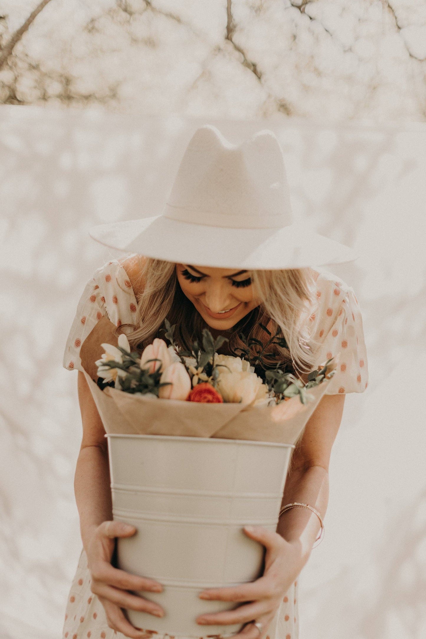 WEST VON - Blake | Paper Straw Fedora Wide Brim Hat | Cream: M/L