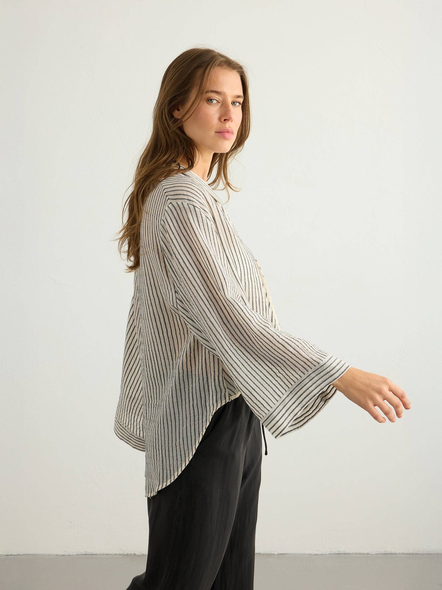 The Handloom - Sade Top - Black Stripes: Black Stripes / One Size