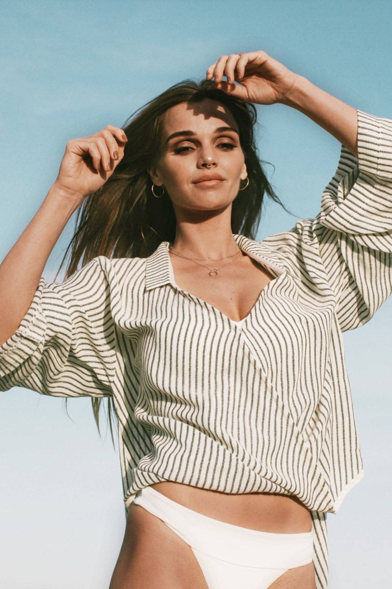 The Handloom - Sade Top - Black Stripes: Black Stripes / One Size