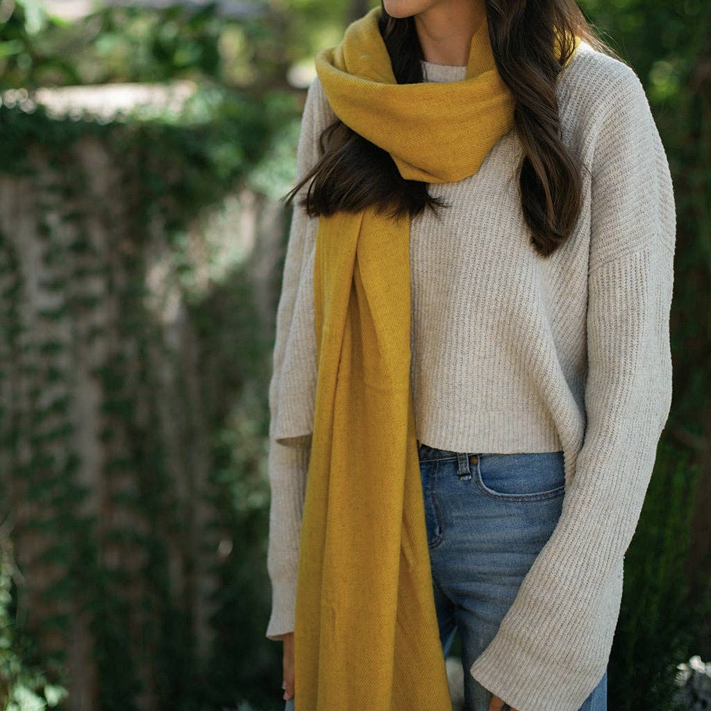 SLATE + SALT - Mustard Handloom Cashmere Scarf