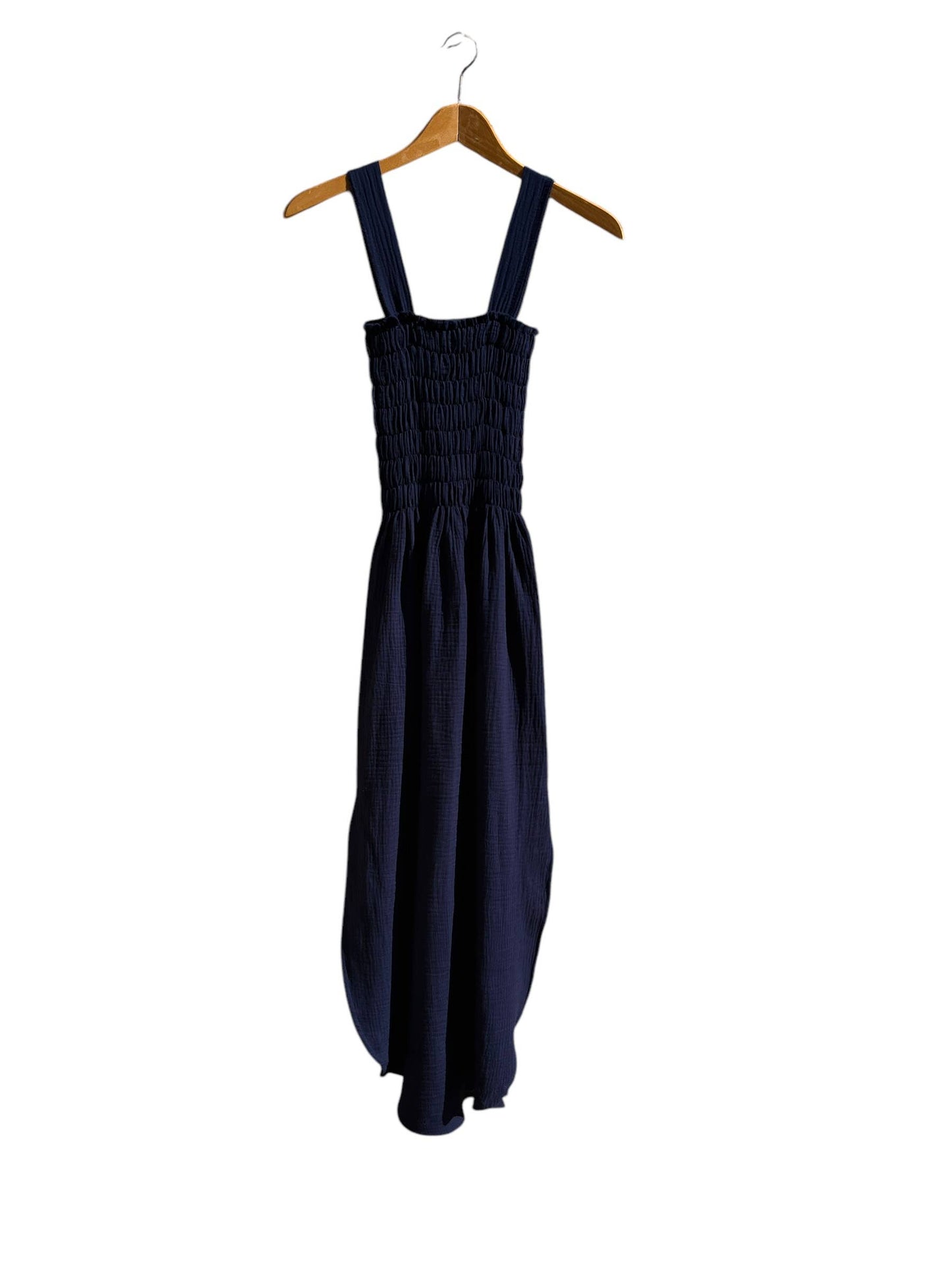 CECILIA SÖRENSEN - 737 ALENC Strap dress in organic cotton muslin: Khaki
