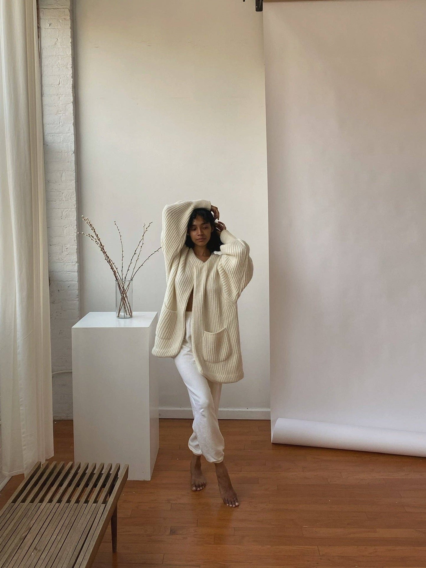 Na Nin - Dylan Knitted Alpaca Coat: Ivory / O/S