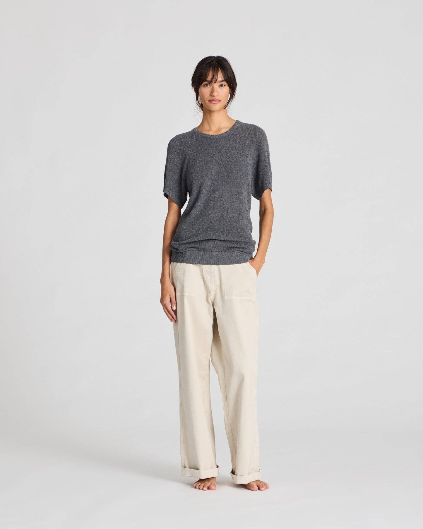 gai-lisva - Karen Knit Tee GOTS 243975 - Dark Grey: M