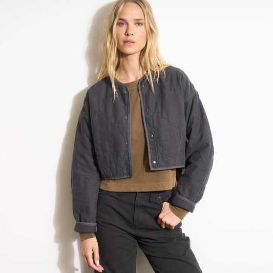 Len Quilted Bomber Liner: Deep Sea