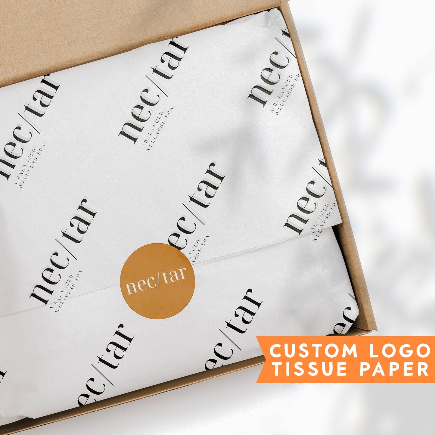 Coaco - Custom Tissue Paper BULK, Branded Packaging, Tissue Paper: White / 20x18