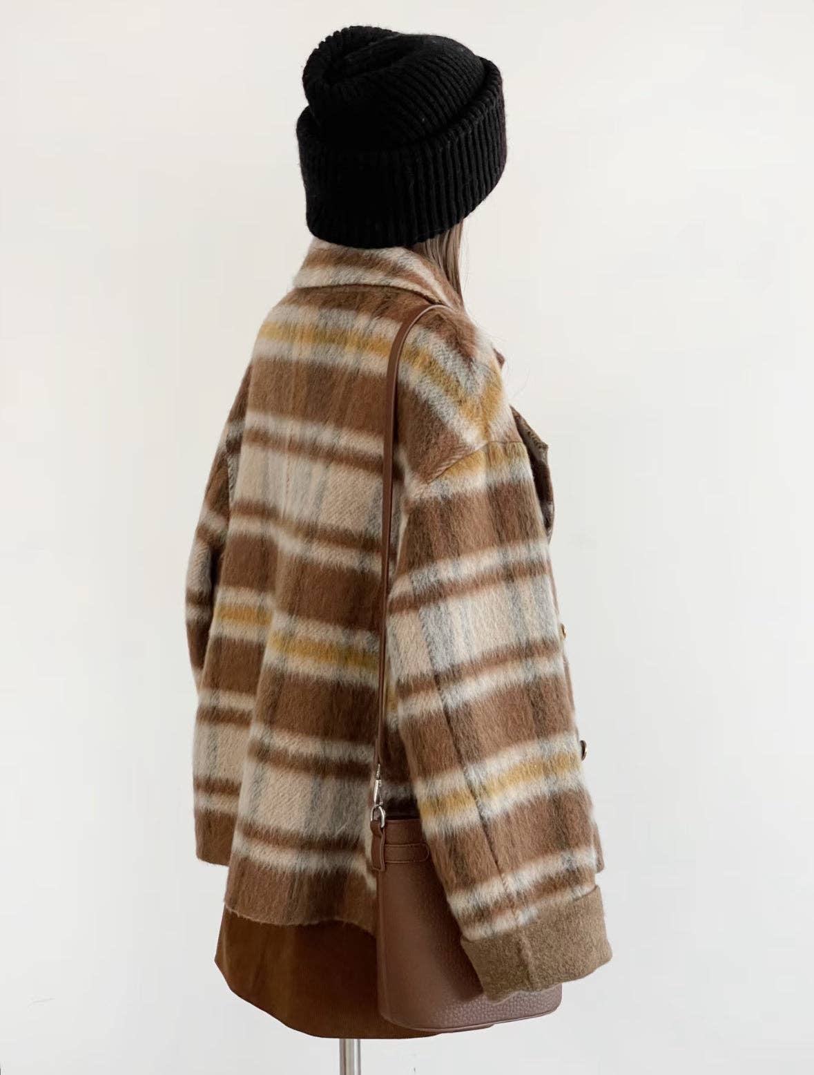 Aria Women's Reversible Plaid Wool Jacket: One Size