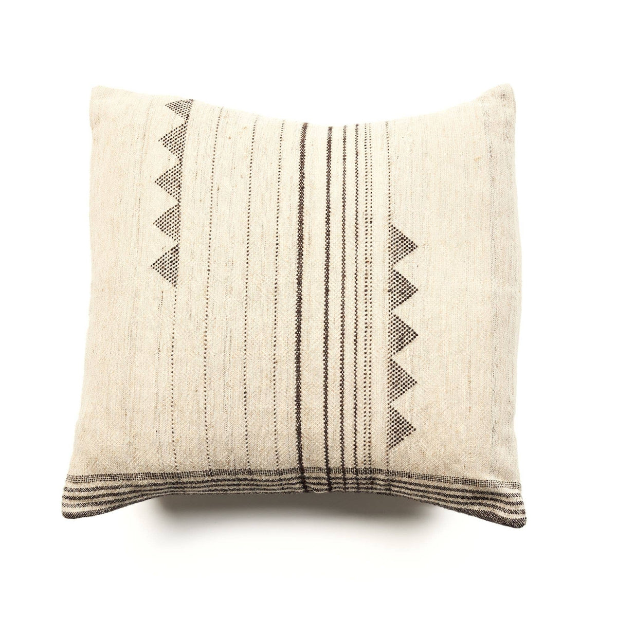 Kora Black Merino Cotton Silk Blend Handloom  Pillow