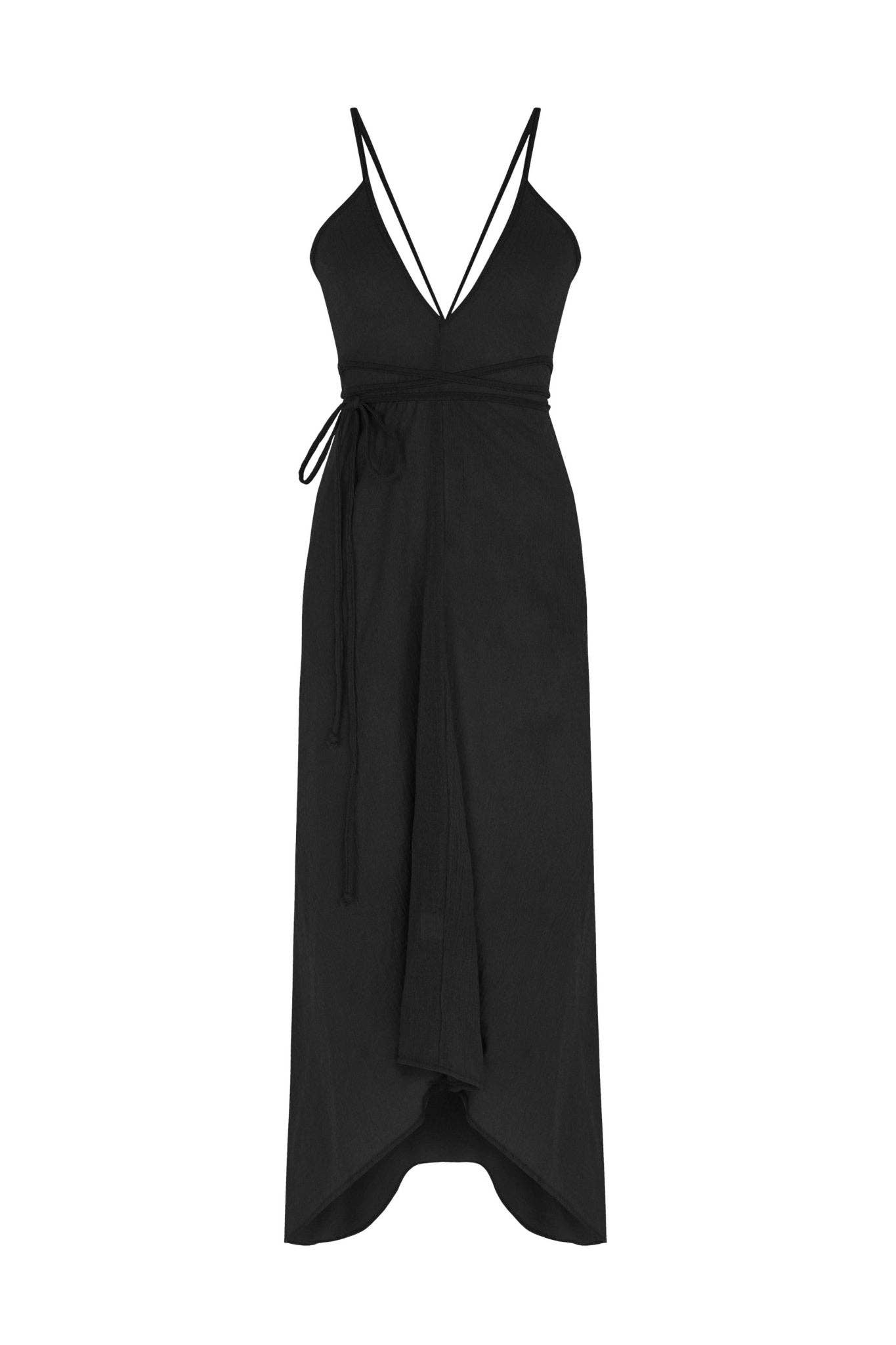 The Handloom - Sage Maxi Dress - Black: Black / One Size