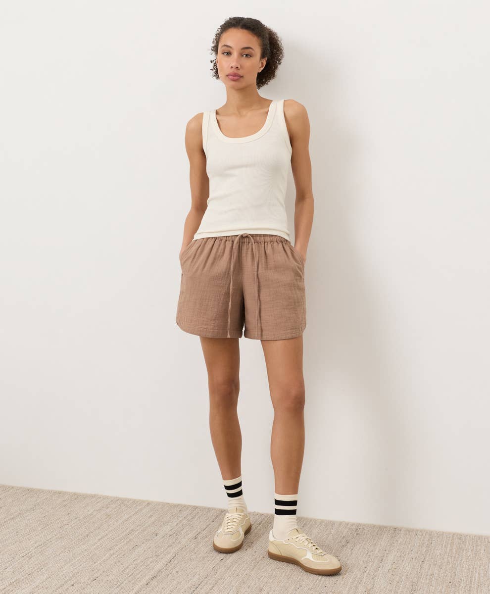 Pact - Women's Perfect Rib Scoop Neck Tank: Cream / Medium