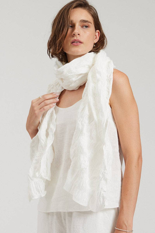 there. elsewhere - Textured Cotton Scarf: Off White