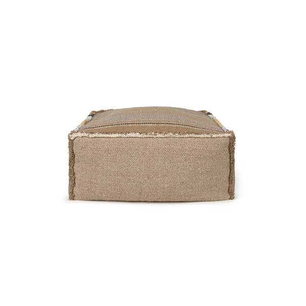Lorena Canals Home - Handloom Pouf Puebla: 1’ 6” x 1’ 6” x 9”