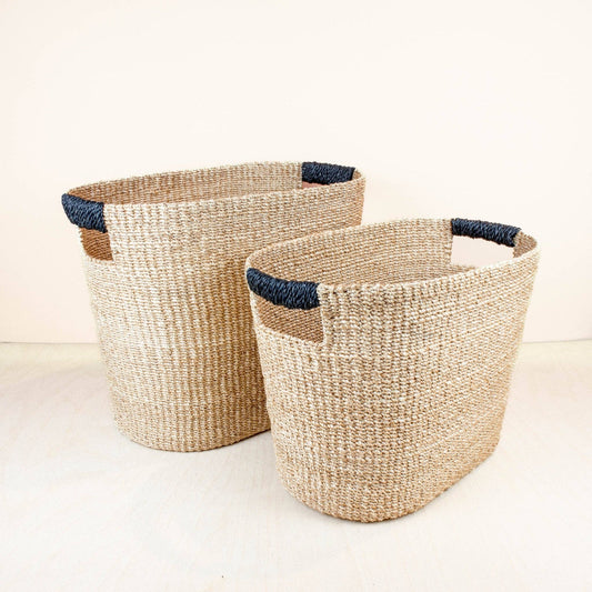 Oval Hemp Storage Baskets Medium and Large