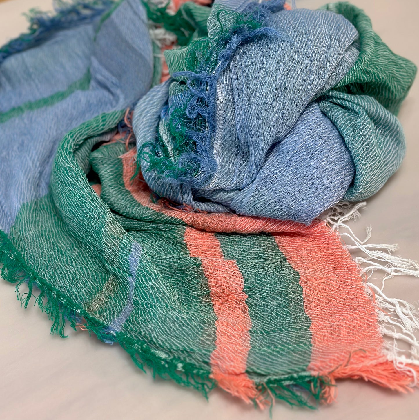 Roots cotton large shawl by Tamaki Niime