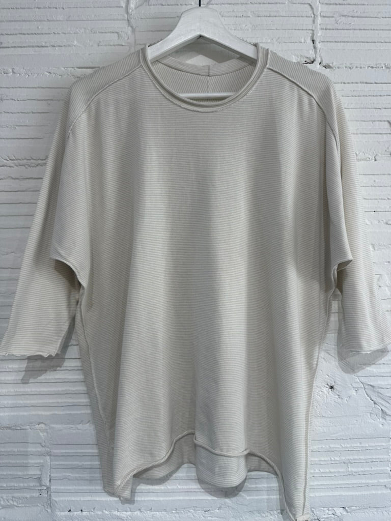 Nuime Futo Mid Sleeve Fine Organic Cotton Woven Top Gender Free by Tamaki-Niime
