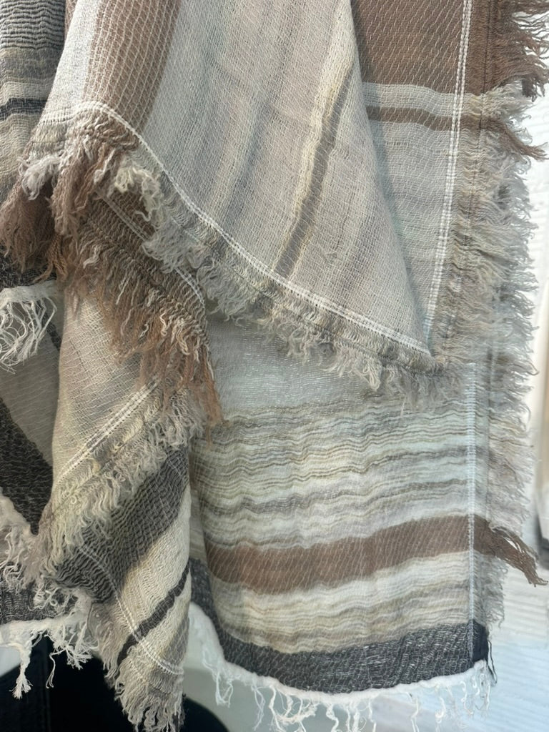 Roots Fluff shawl middle rectangular wool cotton and wool blend