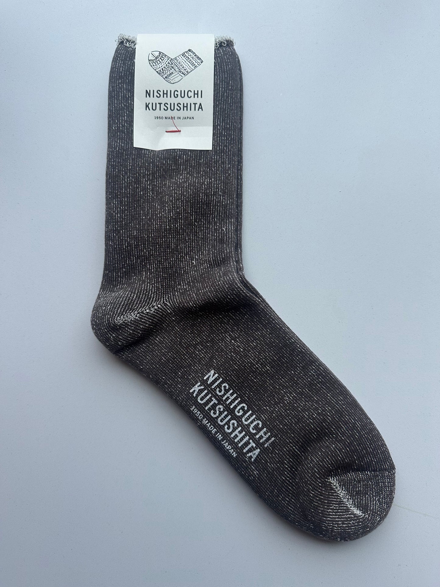 NISHIGUCHI KUTSUSHITA - Silk Cotton Lounge Socks: Mocha Brown / S (USM5-7/USW6-8/EUR36-40)