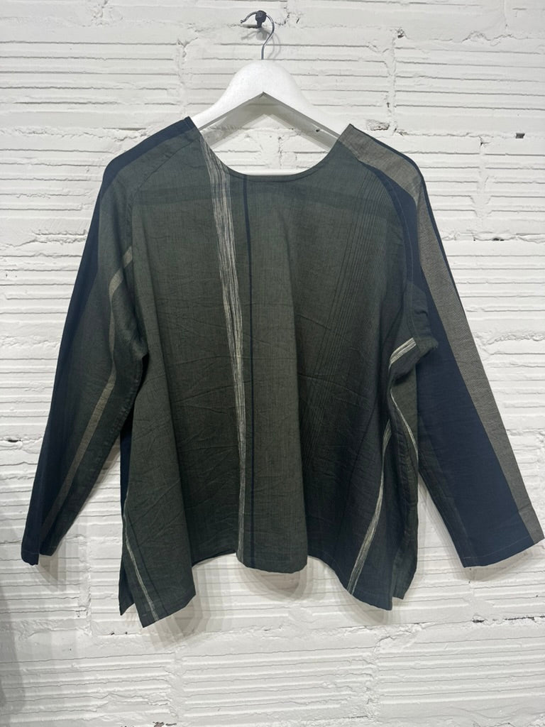 Tamaki-Niime T-Ragi Cotton Scoop Top