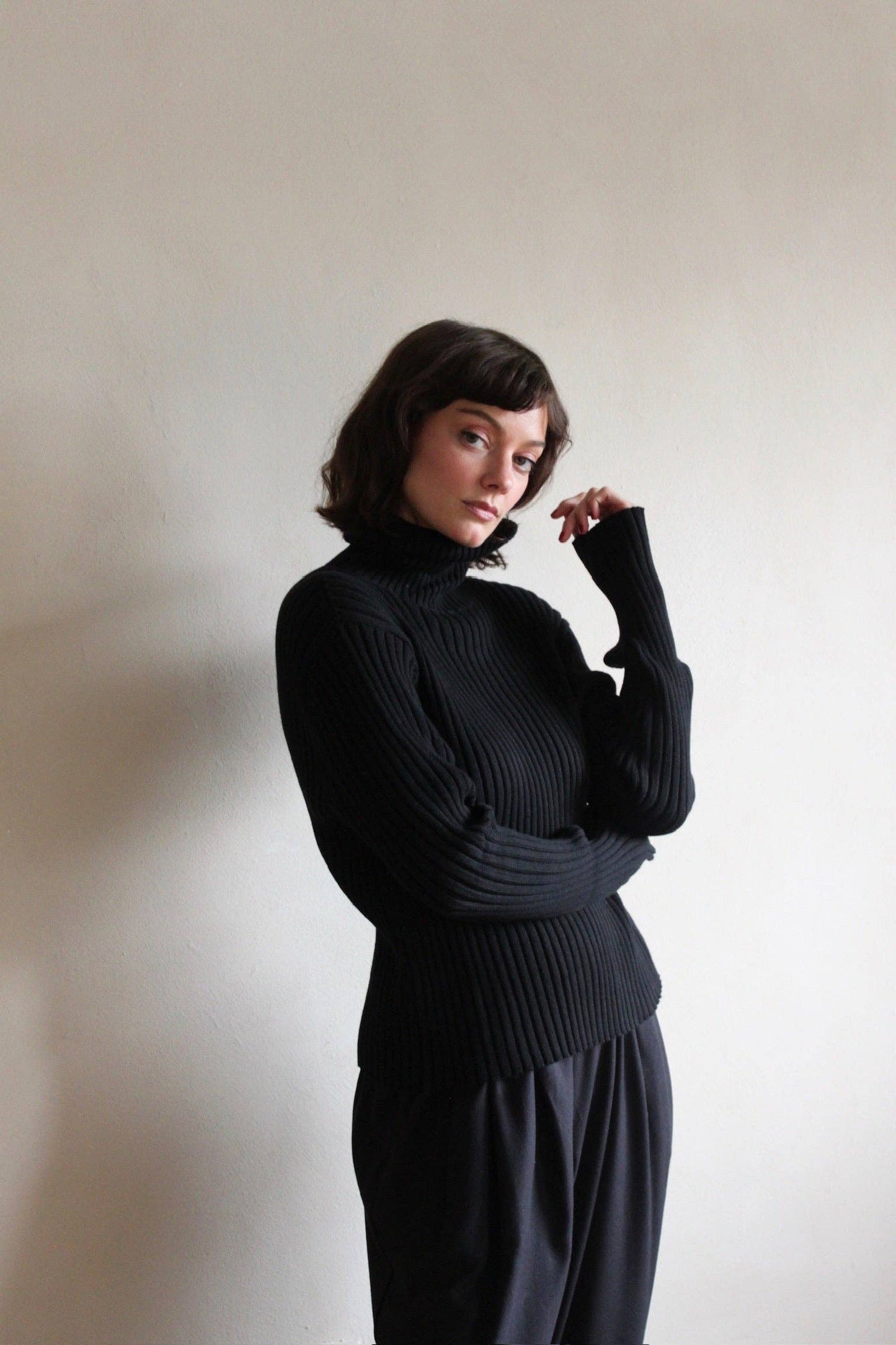 Na Nin - Montana Pima Cotton Turtleneck: Moss / O/S