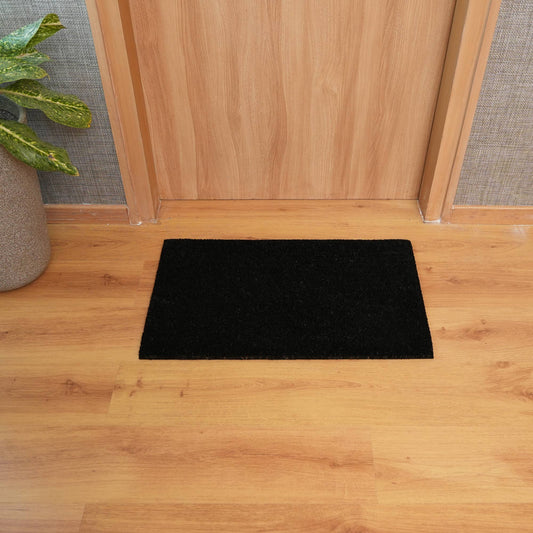 ExpoBazaar - Solid Color-Natural Coir Doormat: Black
