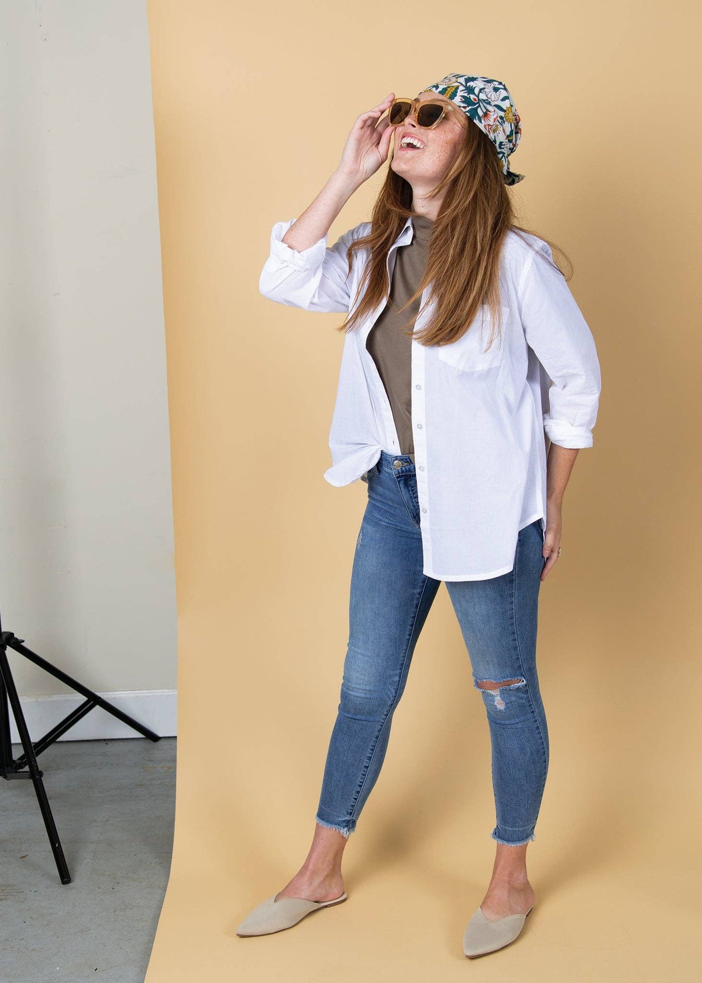 and for Good - Good Boyfriend Shirt - Classic White: Classic White / L/XL