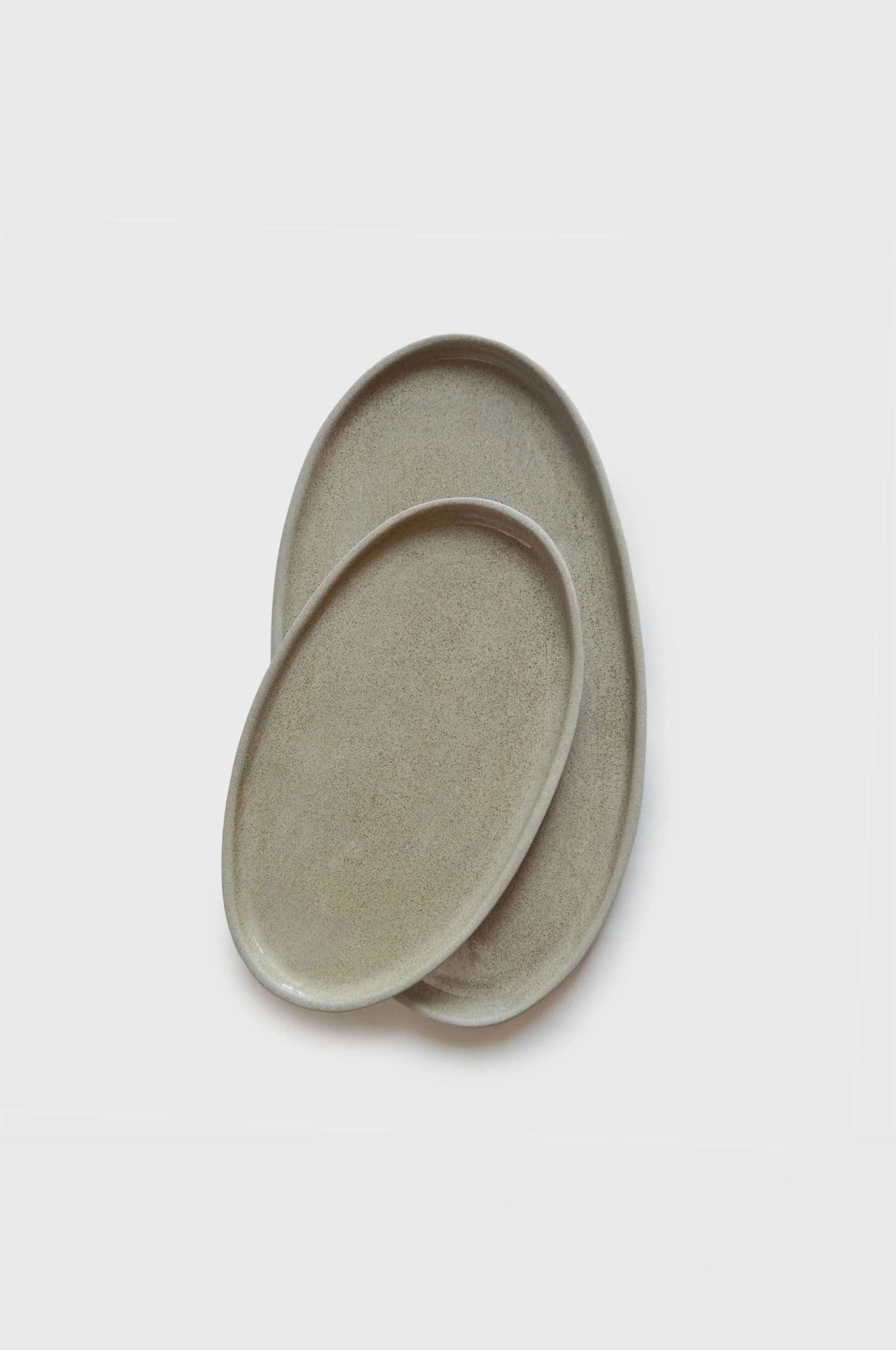 Creating Comfort Lab - Handmade Stoneware Oval Serving Platter "Concrete": Large