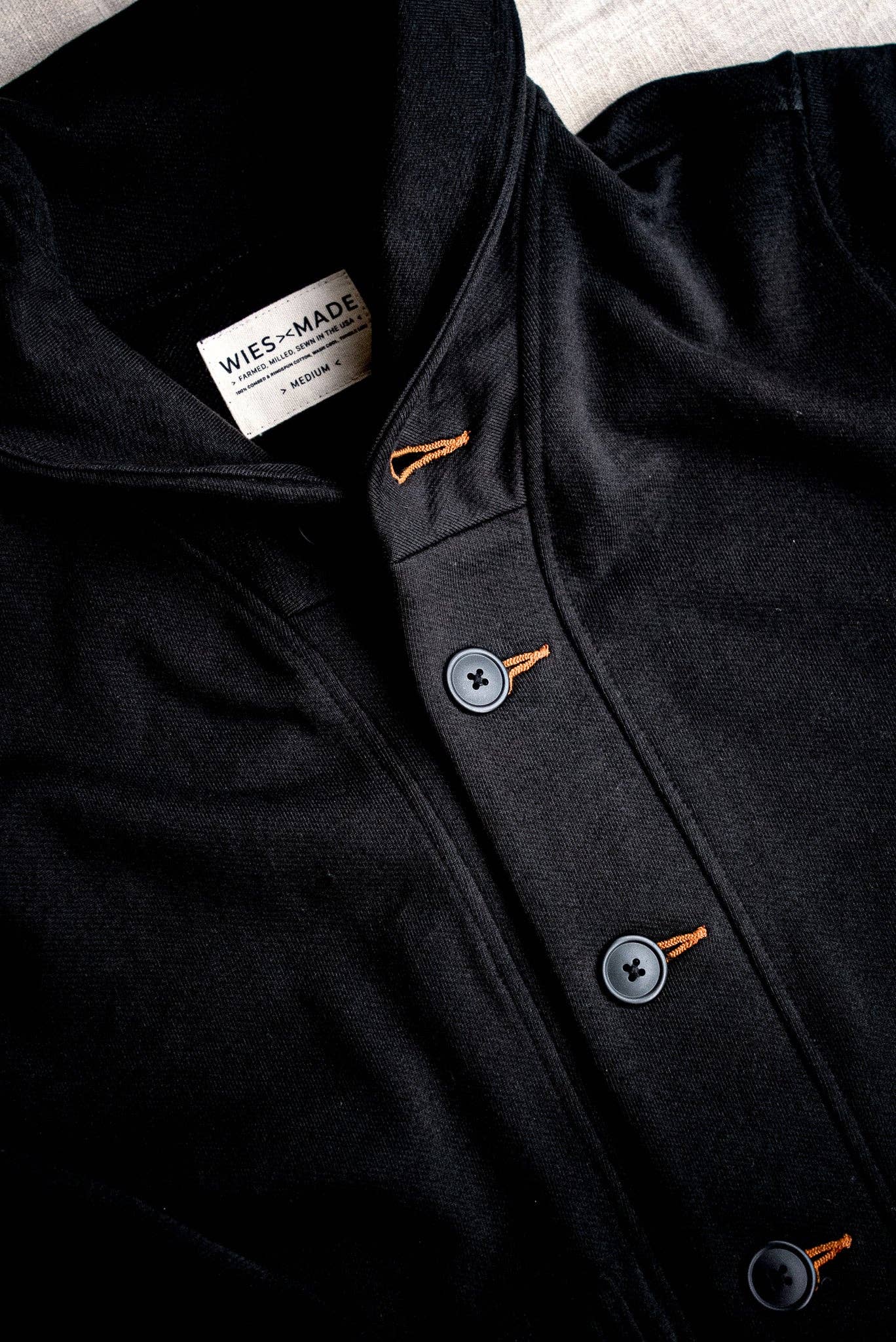 WiesMade - Men | Bodega Cardigan | 14oz 100% Cotton French Terry - Basalt: Basalt / L