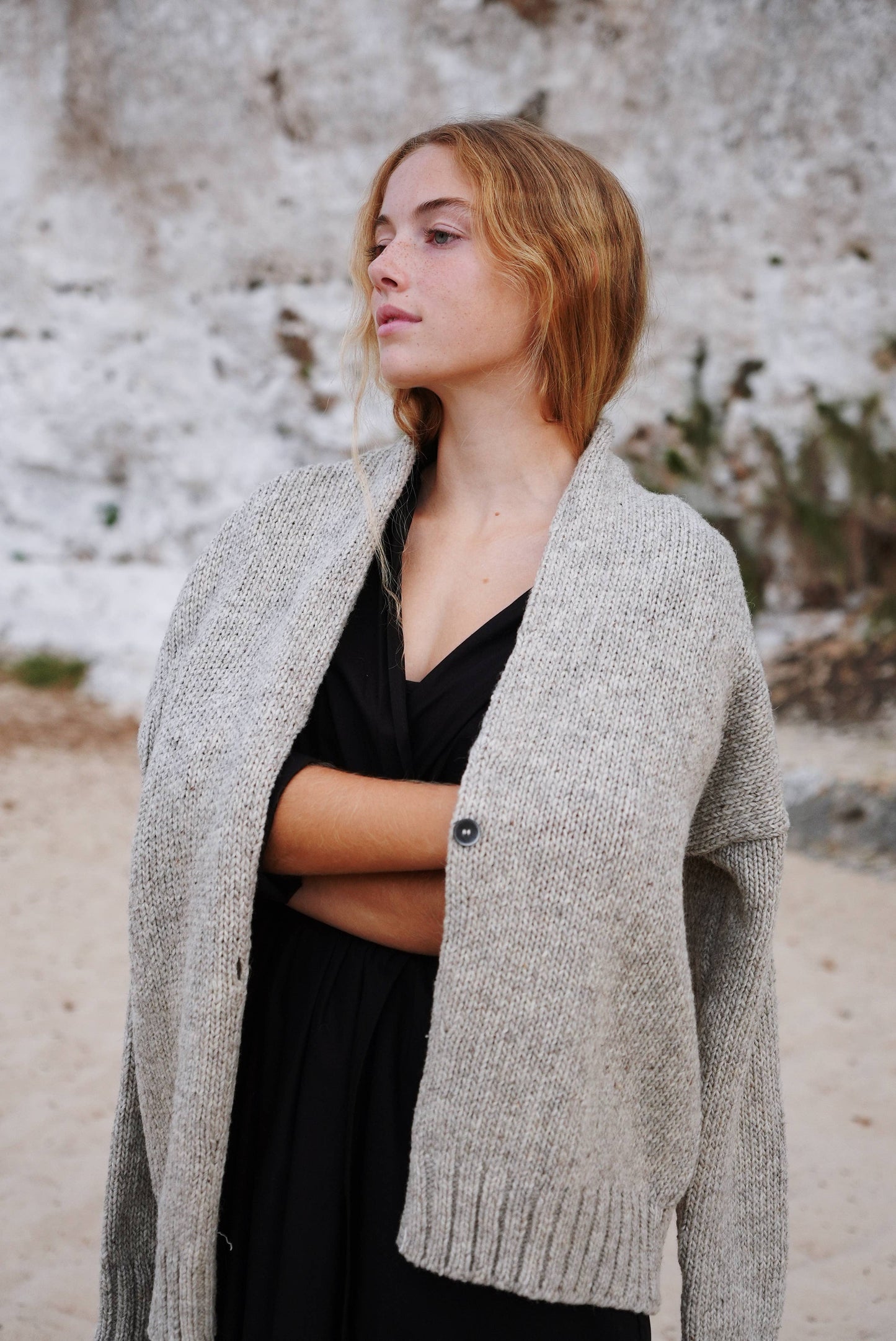 CECILIA SÖRENSEN - 900 Artisan Cardigan – Pure Merino Wool: Natural brown / M/L