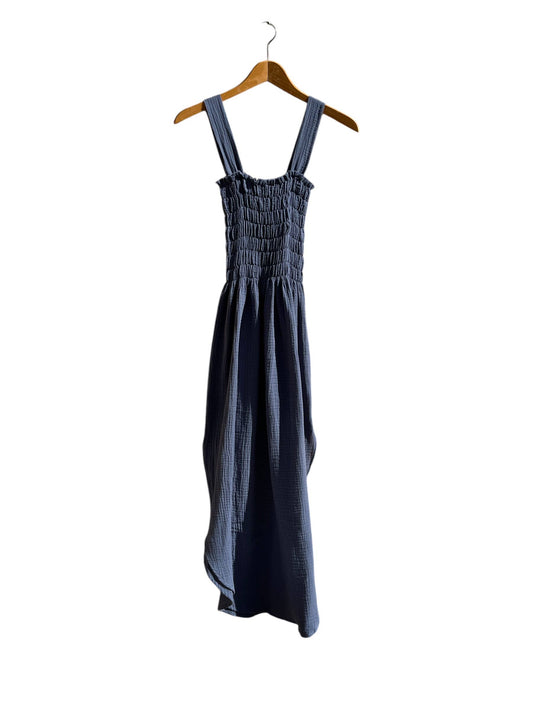 CECILIA SÖRENSEN - 737 ALENC Strap dress in organic cotton muslin: Dusk blue