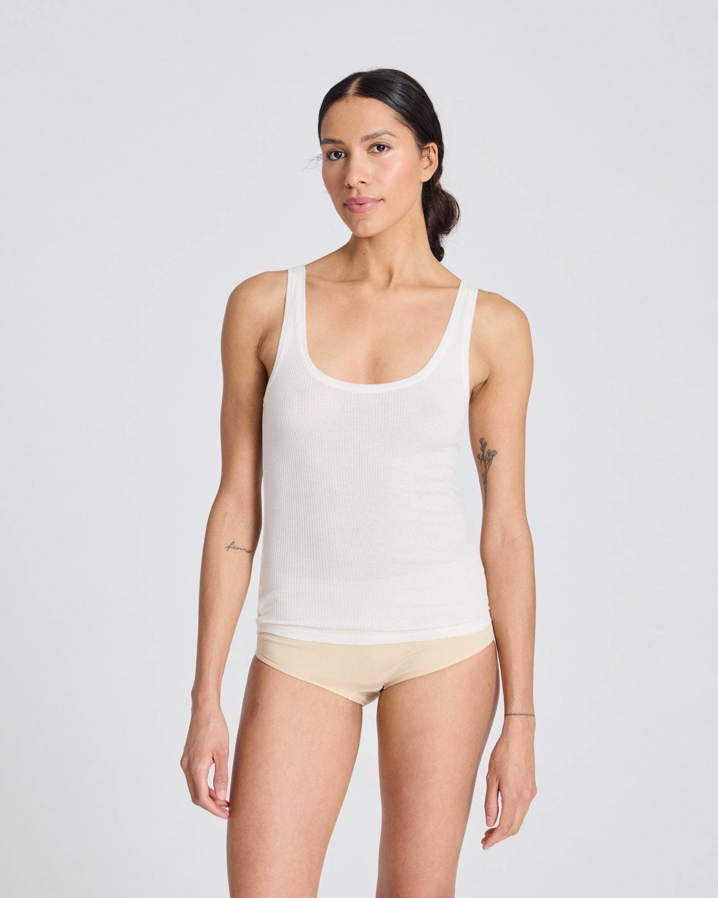 gai-lisva - Beate Cotton S´less Top 3x2 Rib GOTS 243975 - Off White: L