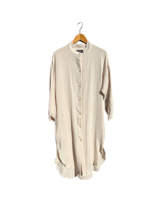 CECILIA SÖRENSEN - 702 COTONER Relaxed shirt dress in organic cotton muslin: Beige