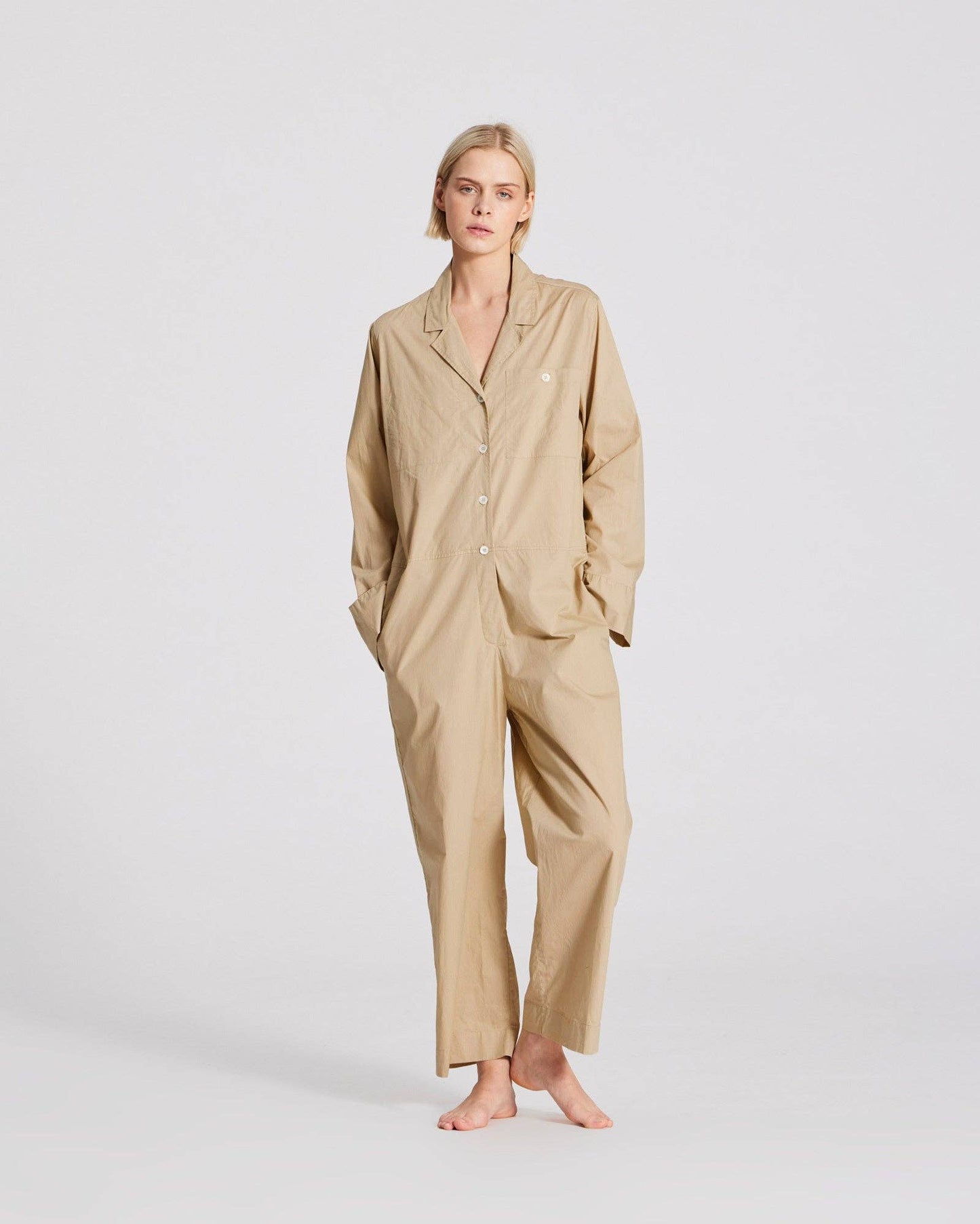 Lola Jumpsuit Cotton Poplin - Chinchilla