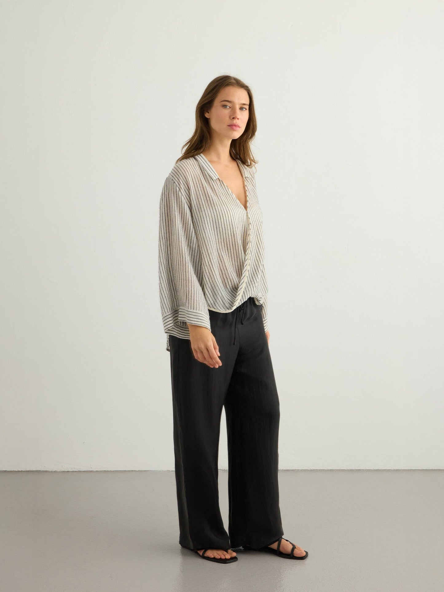 The Handloom - Sade Top - Black Stripes: Black Stripes / One Size