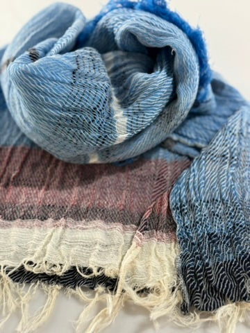 Roots Middle Gauze Cotton Scarves 21'' x 70'' from Japan