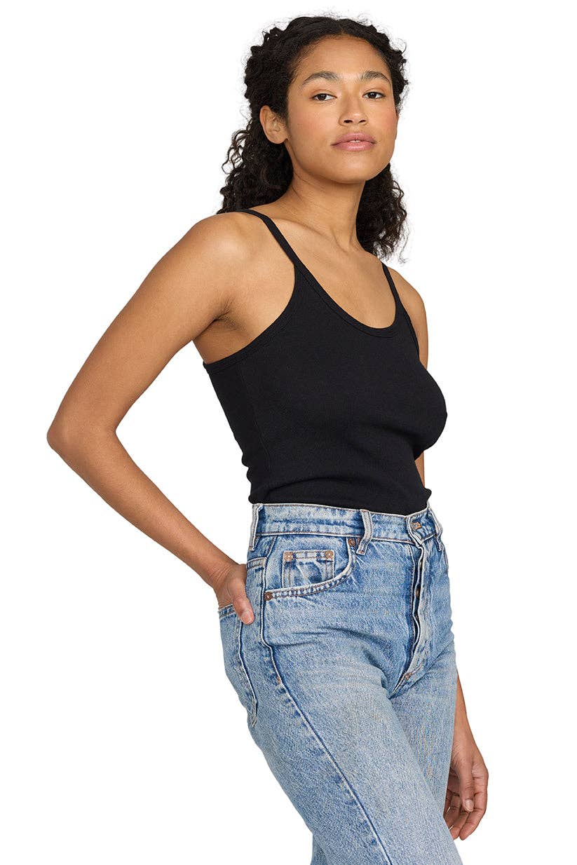 US Blanks - Baby Rib Tank - 100% Organic: Midnight / M