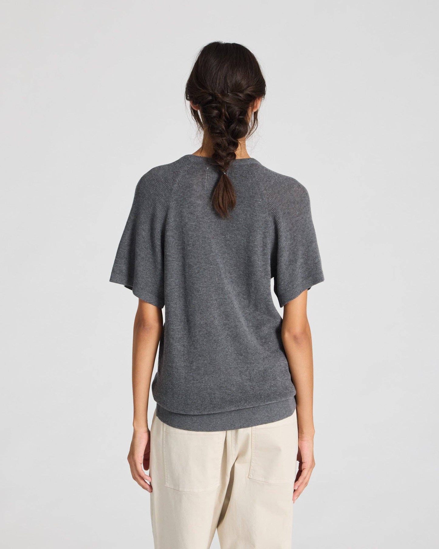 gai-lisva - Karen Knit Tee GOTS 243975 - Dark Grey: L