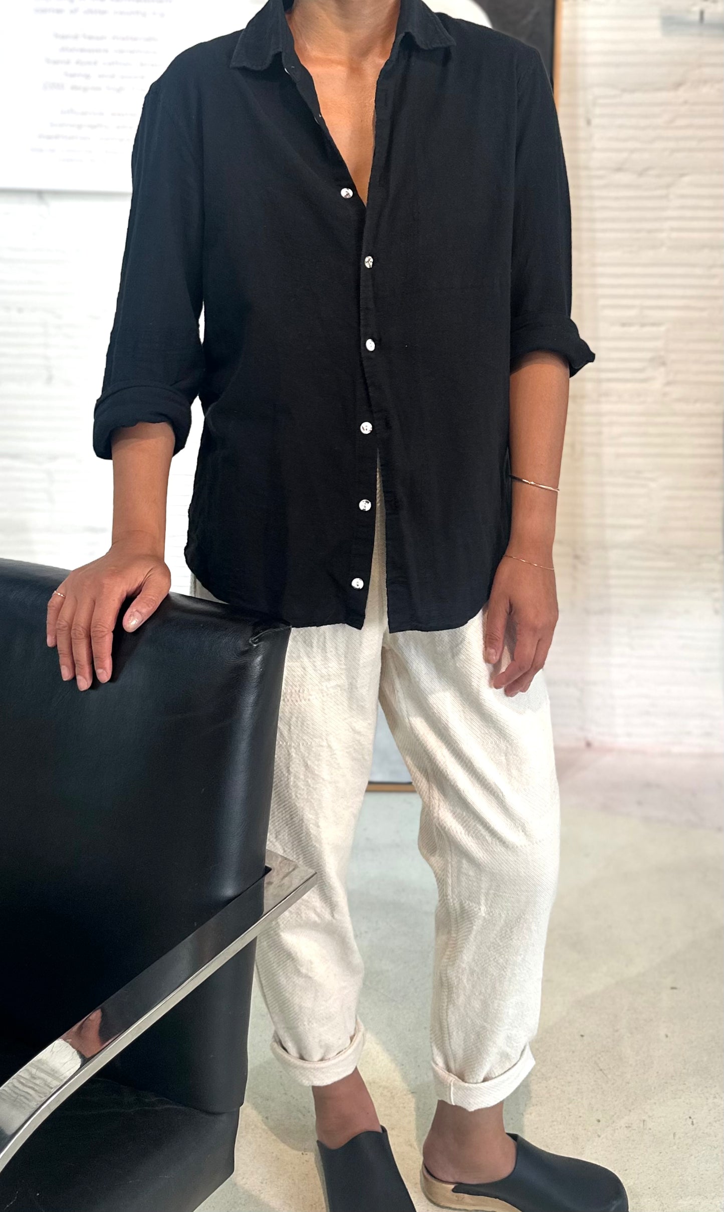 Button Down Shirt -Long Sleeve in Organic Cotton by Tamaki-Niime