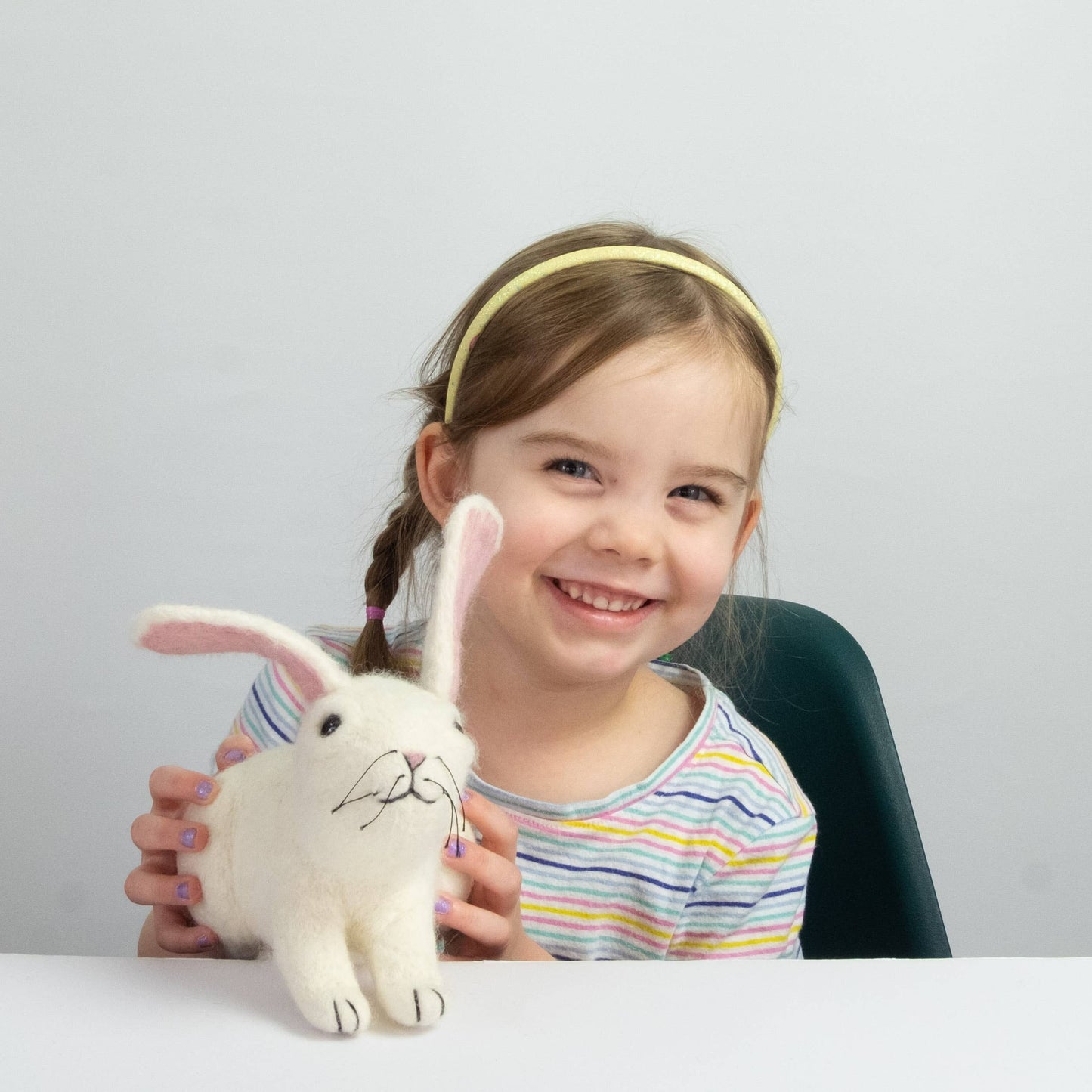 Felted White Bunny Friend