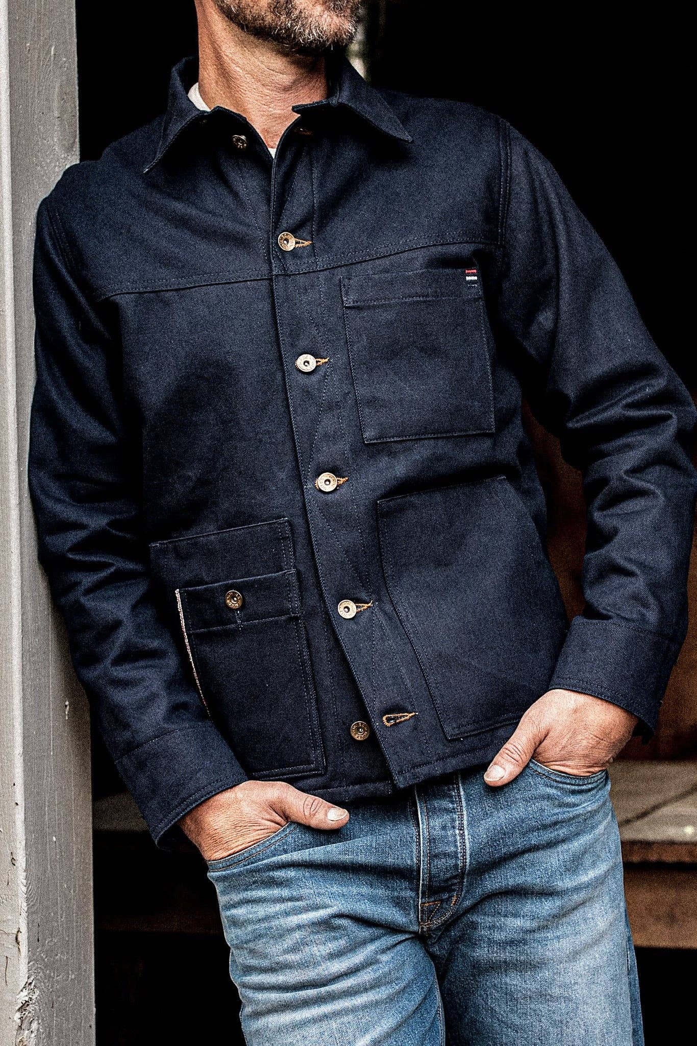 WiesMade - Men | Nico Chore Coat | Selvedge - Navy: Navy Raw Selvedge / S